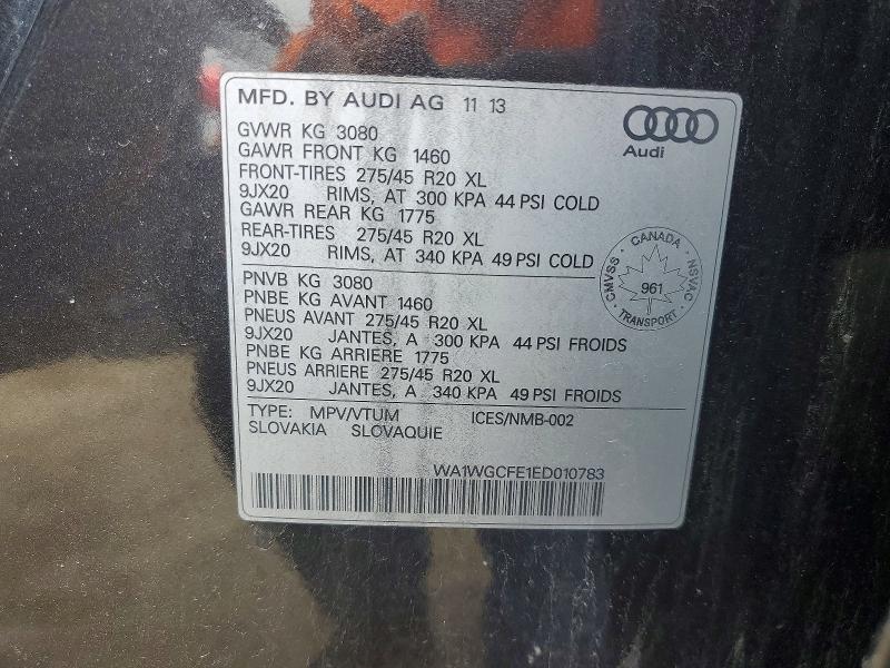 Продаж на аукціоні авто 2014 Audi Q7, vin: WA1WGCFE1ED010783, номер лоту: 46058176