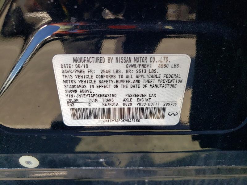 46230006 :رقم المزاد ، JN1EV7AP0KM543150 vin ، 2019 Infiniti Q50 مزاد بيع