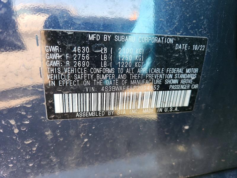 Продажа на аукционе авто 2023 Subaru Legacy, vin: 4S3BWAF65P3004952, номер лота: 47315996