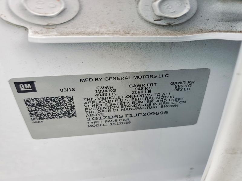 Продажа на аукционе авто 2018 Chevrolet Malibu, vin: 1G1ZB5ST1JF209695, номер лота: 46045746