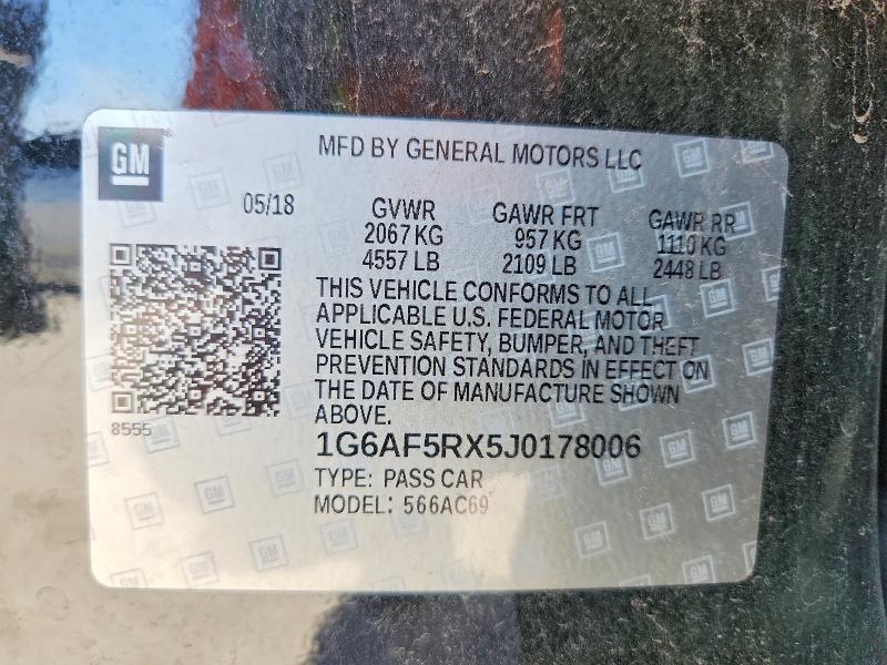 47605806 :رقم المزاد ، 1G6AF5RX5J0178006 vin ، 2018 Cadillac Ats مزاد بيع