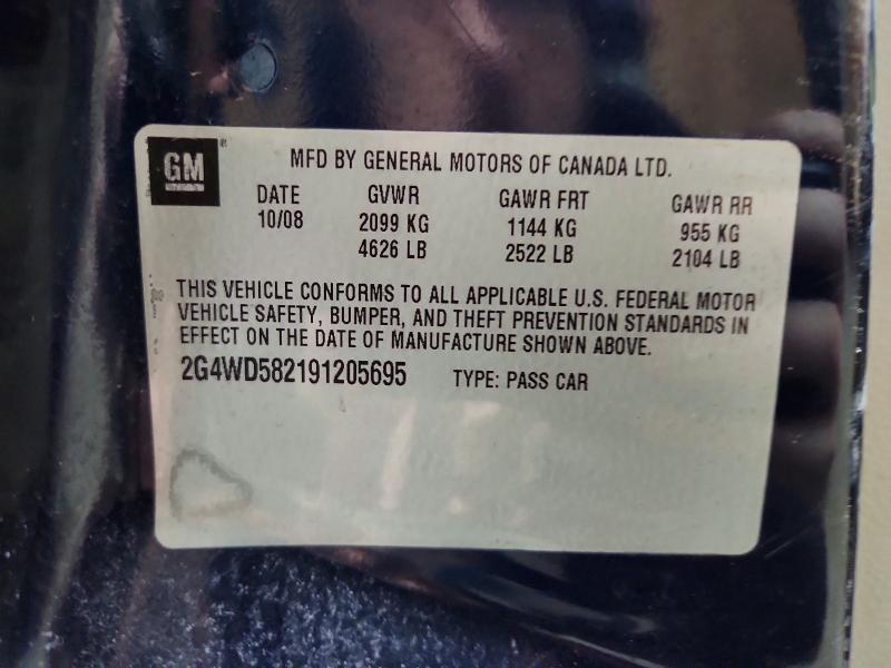 2009 Buick Lacrosse მანქანა იყიდება აუქციონზე, vin: 2G4WD582191205695, აუქციონის ნომერი: 79171675
