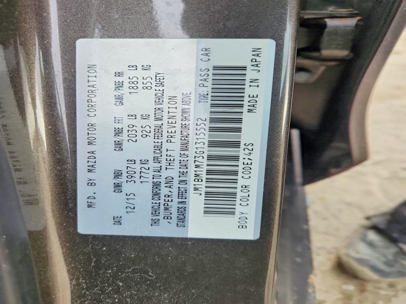 Aukcja sprzedaży 2016 Mazda 3, vin: JM1BM1M73G1315552, numer aukcji: 45877066