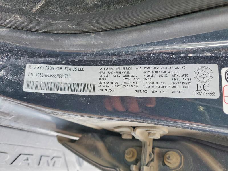 Продажа на аукционе авто 2025 Ram 1500, vin: 1C6SRFLP3SN681780, номер лота: 79256225