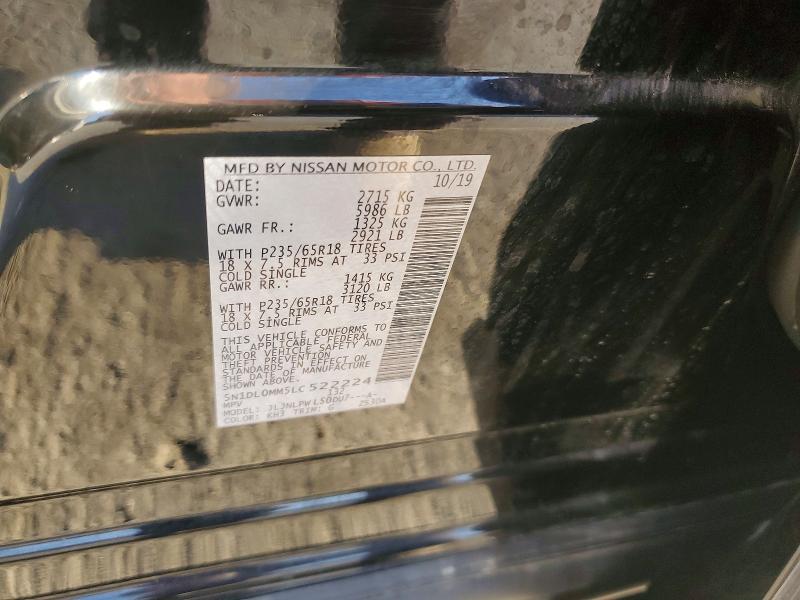 2020 Infiniti Qx60 მანქანა იყიდება აუქციონზე, vin: 5N1DL0MM5LC522224, აუქციონის ნომერი: 41995996