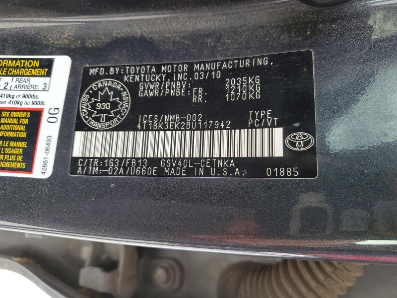 Продажа на аукционе авто 2011 Toyota Camry, vin: 4T1BK3EK2BU117942, номер лота: 46376956