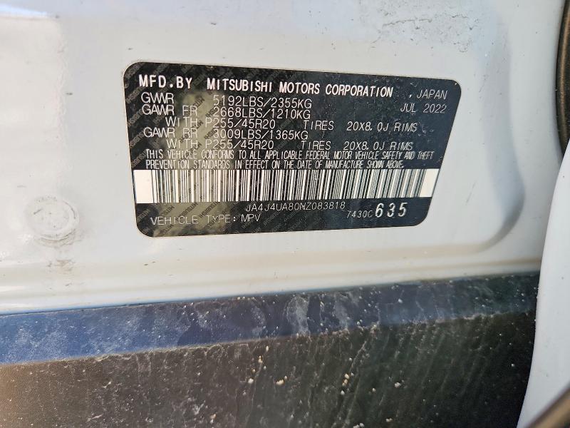 Продаж на аукціоні авто 2022 Mitsubishi Outlander, vin: JA4J4UA80NZ083818, номер лоту: 79994115