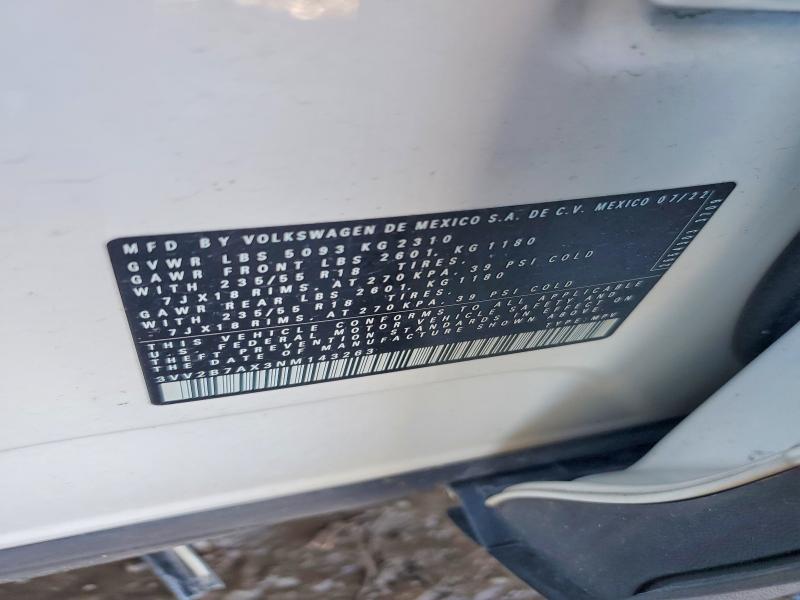 Aukcja sprzedaży 2022 Volkswagen Tiguan, vin: 3VV2B7AX3NM143263, numer aukcji: 45457996
