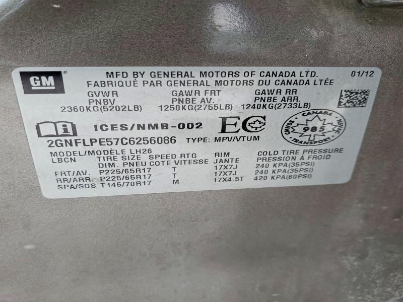 Продажа на аукционе авто 2012 Chevrolet Equinox, vin: 2GNFLPE57C6256086, номер лота: 79472205