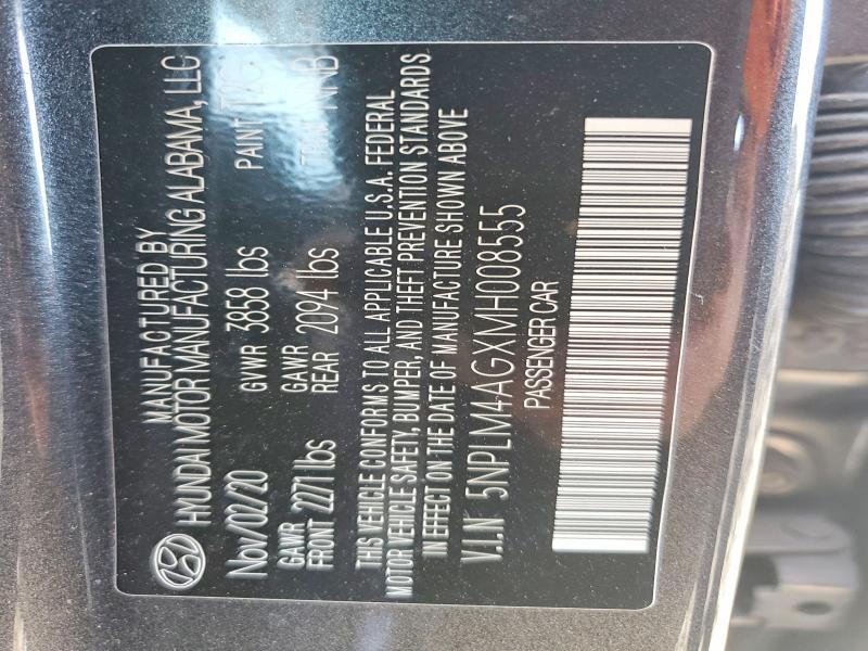 47430936 :رقم المزاد ، 5NPLM4AGXMH008555 vin ، 2021 Hyundai Elantra مزاد بيع