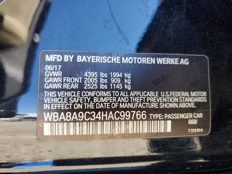 45782806 :رقم المزاد ، WBA8A9C34HAC99766 vin ، 2017 Bmw 320 مزاد بيع