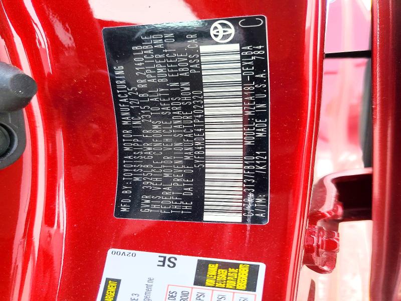 79308925 :رقم المزاد ، 5YFB4MDE4TP402320 vin ، 2026 Toyota Corolla مزاد بيع