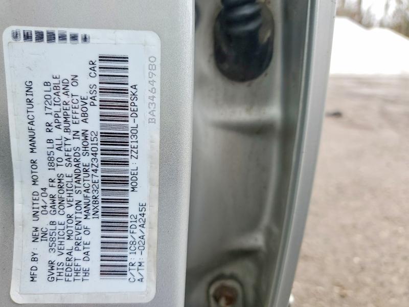 Продажа на аукционе авто 2004 Toyota Corolla, vin: 1NXBR32E74Z340152, номер лота: 48044016