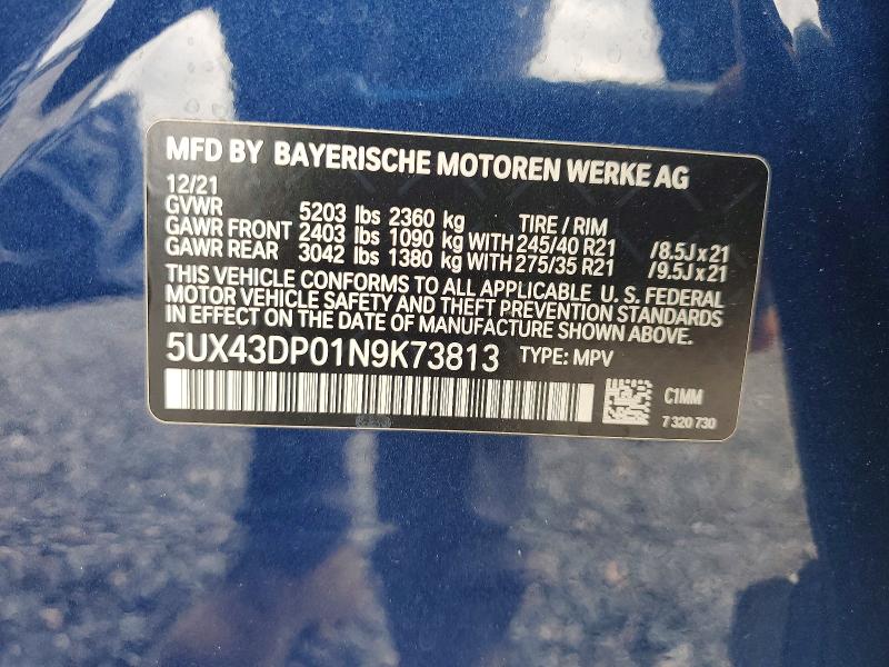 Продажа на аукционе авто 2022 Bmw X3, vin: 5UX43DP01N9K73813, номер лота: 47381746