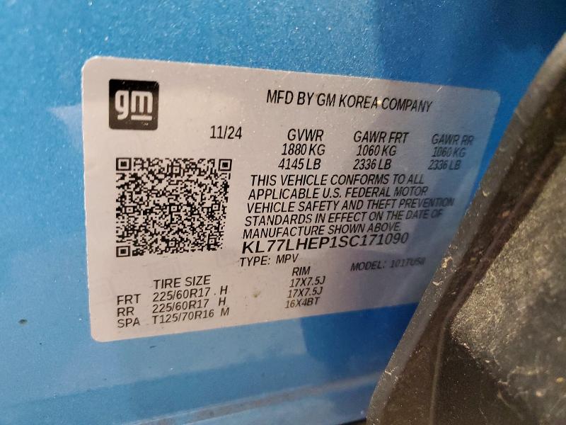 46111416 :رقم المزاد ، KL77LHEP1SC171090 vin ، 2025 Chevrolet Trax مزاد بيع