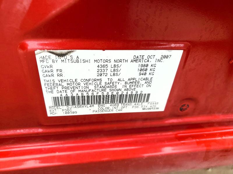 Продаж на аукціоні авто 2008 Mitsubishi Galant, vin: 4A3AB56F58E024992, номер лоту: 79365215