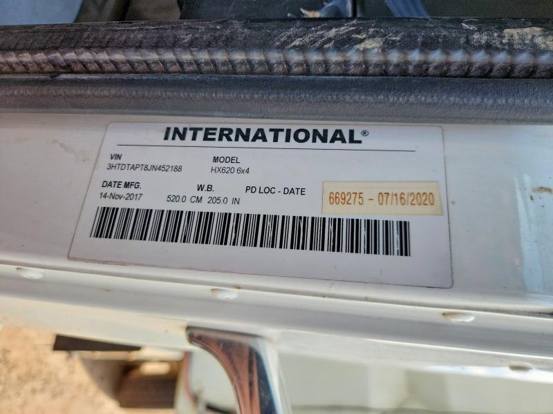 Продаж на аукціоні авто 2018 International Hx620, vin: 3HTDTAPT8JN452188, номер лоту: 79625655