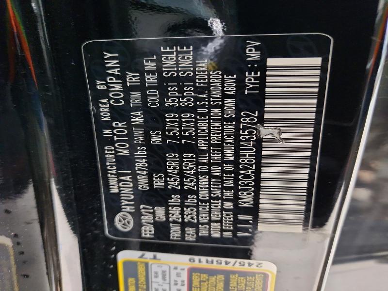 48006066 :رقم المزاد ، KM8J3CA28HU435782 vin ، 2017 Hyundai Tucson مزاد بيع