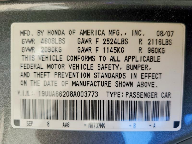 Aukcja sprzedaży 2008 Acura Tl, vin: 19UUA66208A003773, numer aukcji: 45639636