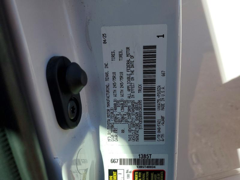 2025 Toyota Tundra მანქანა იყიდება აუქციონზე, vin: 5TFKB5DB8SX301895, აუქციონის ნომერი: 46287516