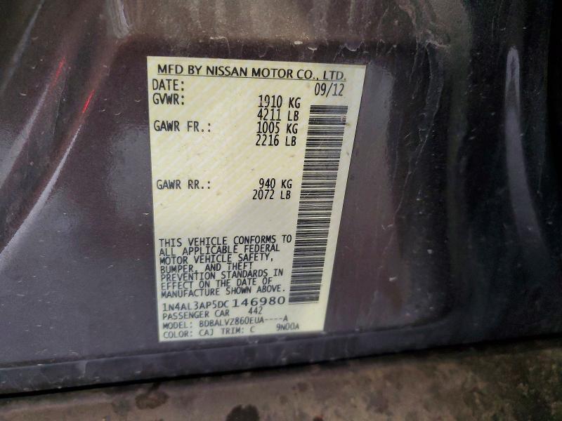 Продаж на аукціоні авто 2013 Nissan Altima, vin: 1N4AL3AP5DC146980, номер лоту: 47597086