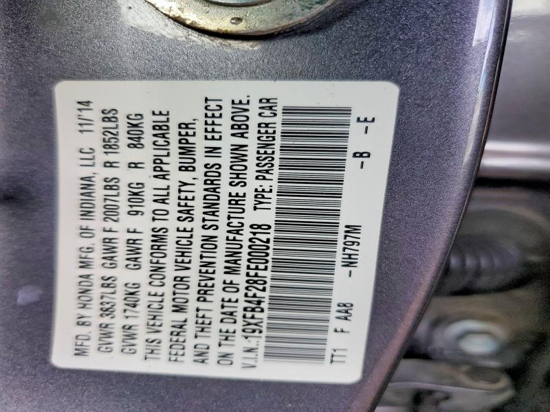 Aukcja sprzedaży 2015 Honda Civic, vin: 19XFB4F28FE000218, numer aukcji: 46005516