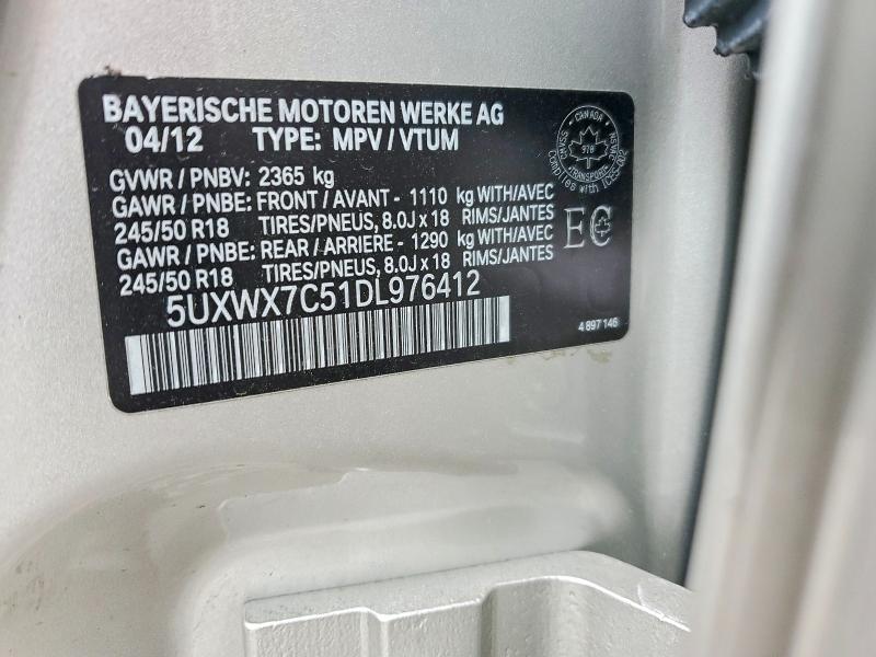47293596 :رقم المزاد ، 5UXWX7C51DL976412 vin ، 2013 Bmw X3 مزاد بيع