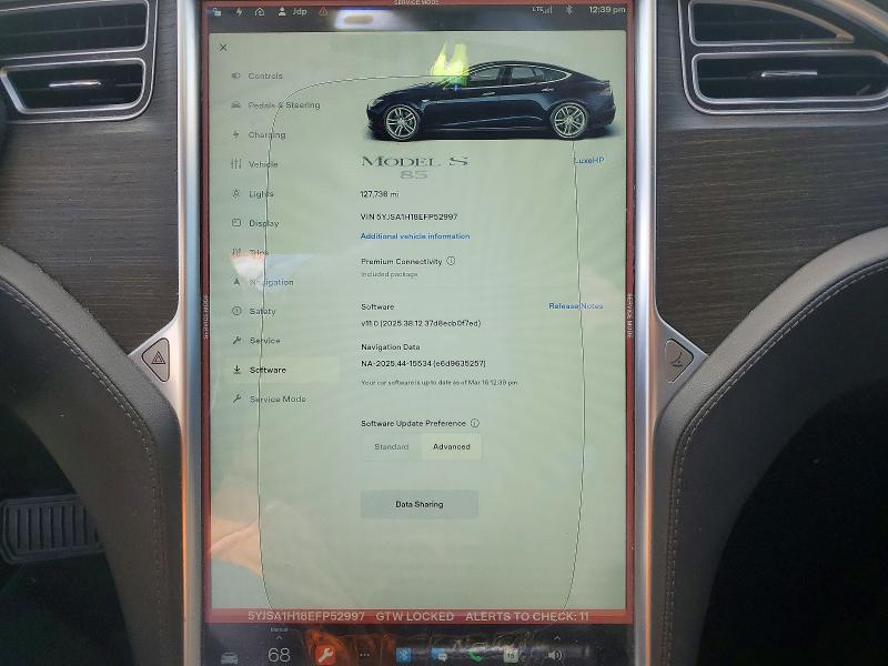 45507786 :رقم المزاد ، 5YJSA1H18EFP52997 vin ، 2014 Tesla Model S مزاد بيع