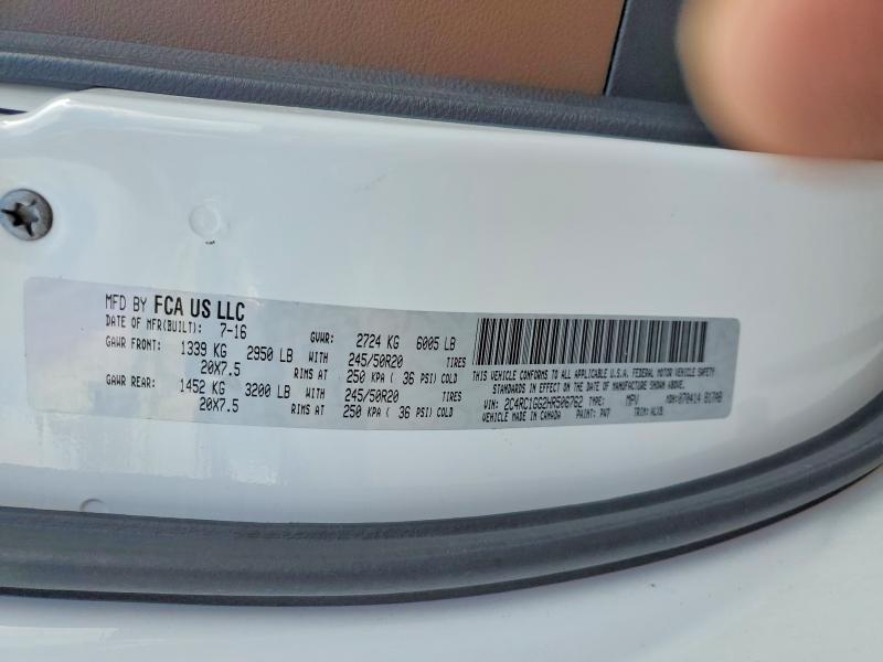 2017 Chrysler Pacifica მანქანა იყიდება აუქციონზე, vin: 2C4RC1GG2HR506762, აუქციონის ნომერი: 47303846