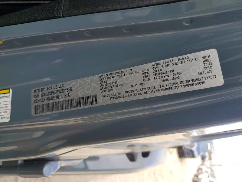 Aukcja sprzedaży 2024 Jeep Wrangler, vin: 1C4RJXP60RW221566, numer aukcji: 45913556