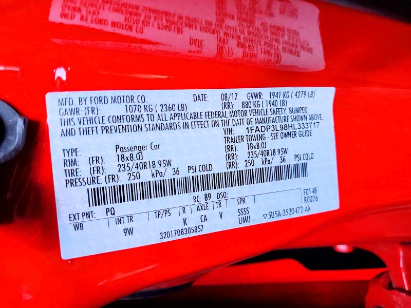 2017 Ford Focus მანქანა იყიდება აუქციონზე, vin: 1FADP3L98HL333717, აუქციონის ნომერი: 47622386