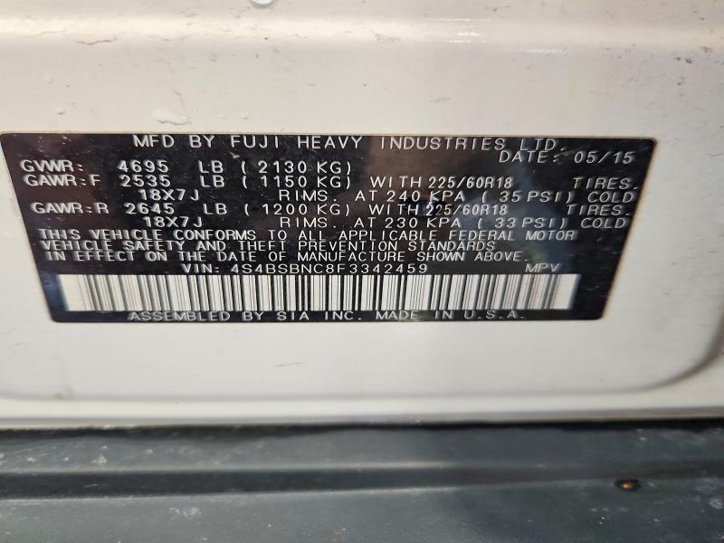 46275996 :رقم المزاد ، 4S4BSBNC8F3342459 vin ، 2015 Subaru Outback مزاد بيع