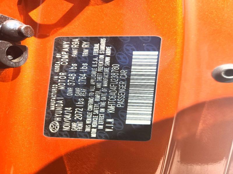 77577235 :رقم المزاد ، KMHTC6AD4FU238780 vin ، 2015 Hyundai Veloster مزاد بيع