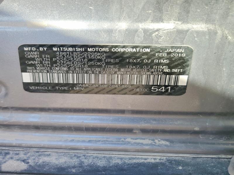 Aukcja sprzedaży 2019 Mitsubishi Outlander, vin: JA4AZ3A30KZ041869, numer aukcji: 46649736