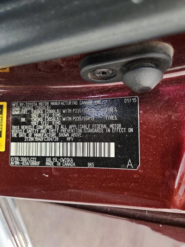 Продажа на аукционе авто 2015 Lexus Rx 350, vin: 2T2BK1BA0FC304728, номер лота: 47985986