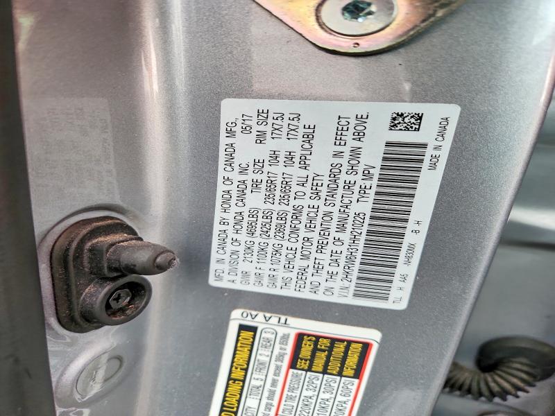 46906346 :رقم المزاد ، 2HKRW6H31HH210225 vin ، 2017 Honda Cr-v مزاد بيع