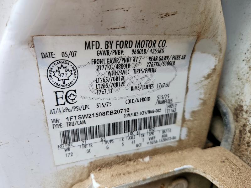 Aukcja sprzedaży 2008 Ford F250, vin: 1FTSW21508EB20716, numer aukcji: 41950596