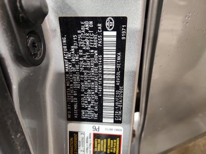 Продажа на аукционе авто 2015 Toyota Camry, vin: 4T4BF1FK3FR491446, номер лота: 47604426