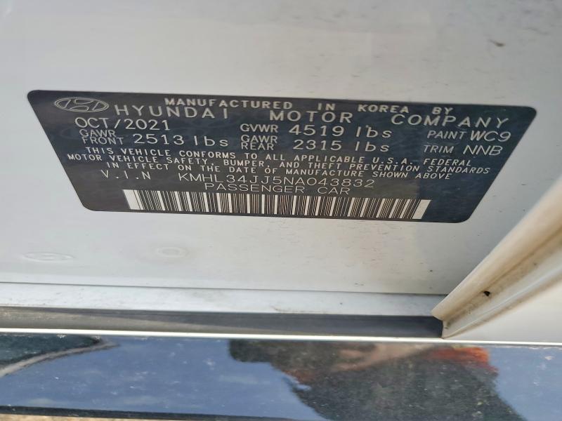 Aukcja sprzedaży 2022 Hyundai Sonata Hybrid, vin: KMHL34JJ5NA043832, numer aukcji: 47750406