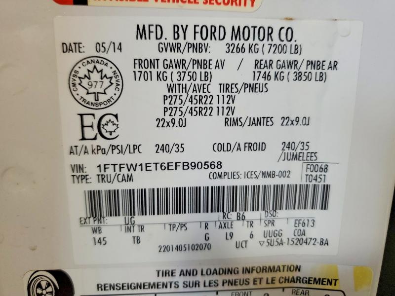 Продажа на аукционе авто 2014 Ford F150, vin: 1FTFW1ET6EFB90568, номер лота: 47531506