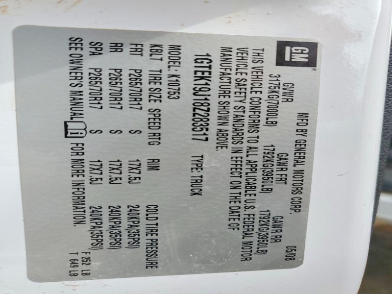 Aukcja sprzedaży 2008 Gmc Sierra, vin: 1GTEK19J18Z283517, numer aukcji: 46681756