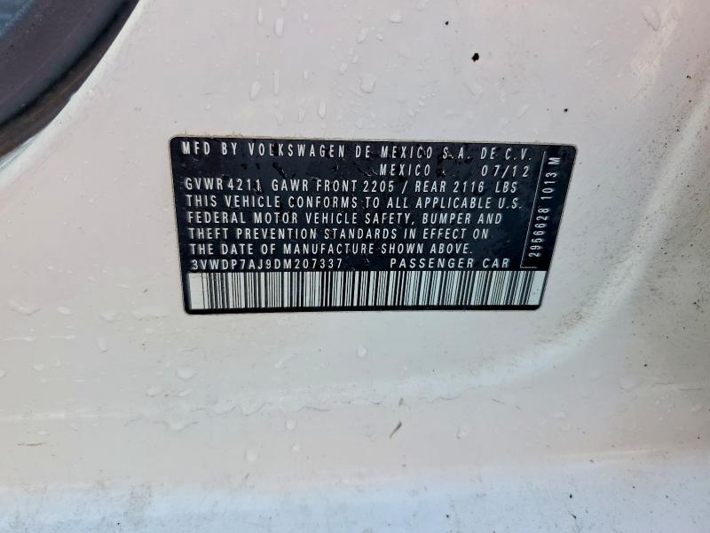 Aukcja sprzedaży 2013 Volkswagen Jetta, vin: 3VWDP7AJ9DM207337, numer aukcji: 47643176