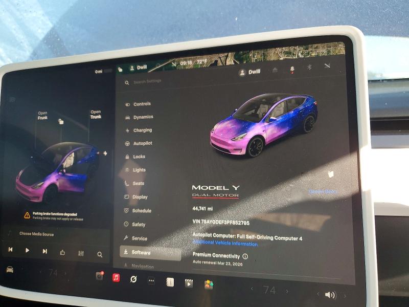 Aukcja sprzedaży 2023 Tesla Model Y, vin: 7SAYGDEF3PF852795, numer aukcji: 79721845