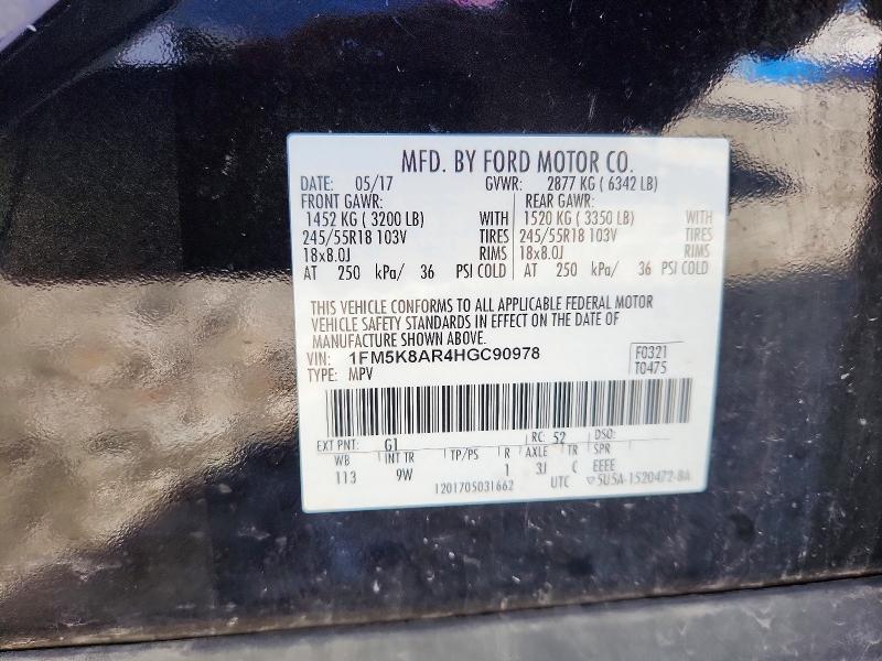 Aukcja sprzedaży 2017 Ford Explorer, vin: 1FM5K8AR4HGC90978, numer aukcji: 42018826