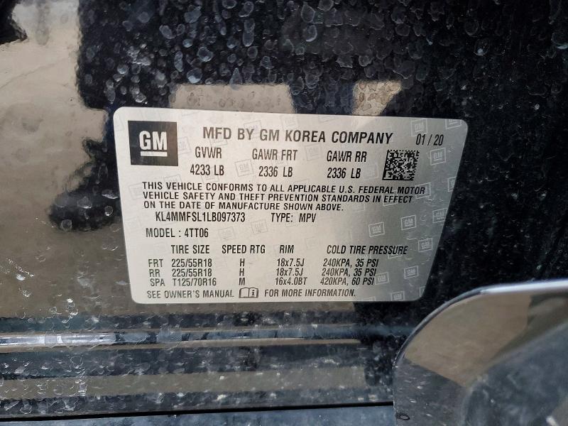 46457936 :رقم المزاد ، KL4MMFSL1LB097373 vin ، 2020 Buick Encore Gx مزاد بيع