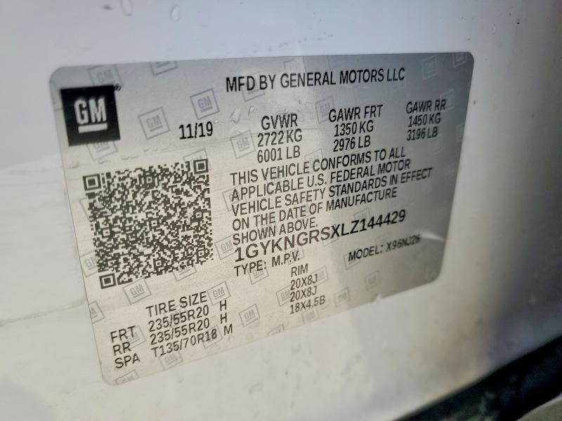 41761016 :رقم المزاد ، 1GYKNGRSXLZ144429 vin ، 2020 Cadillac Xt5 مزاد بيع
