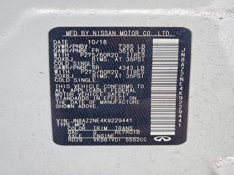 Продажа на аукционе авто 2019 Infiniti Qx80, vin: JN8AZ2NE4K9229441, номер лота: 41772816