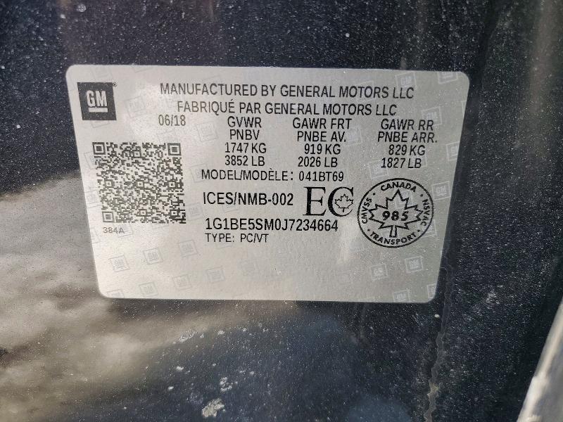 78093465 :رقم المزاد ، 1G1BE5SM0J7234664 vin ، 2018 Chevrolet Cruze مزاد بيع