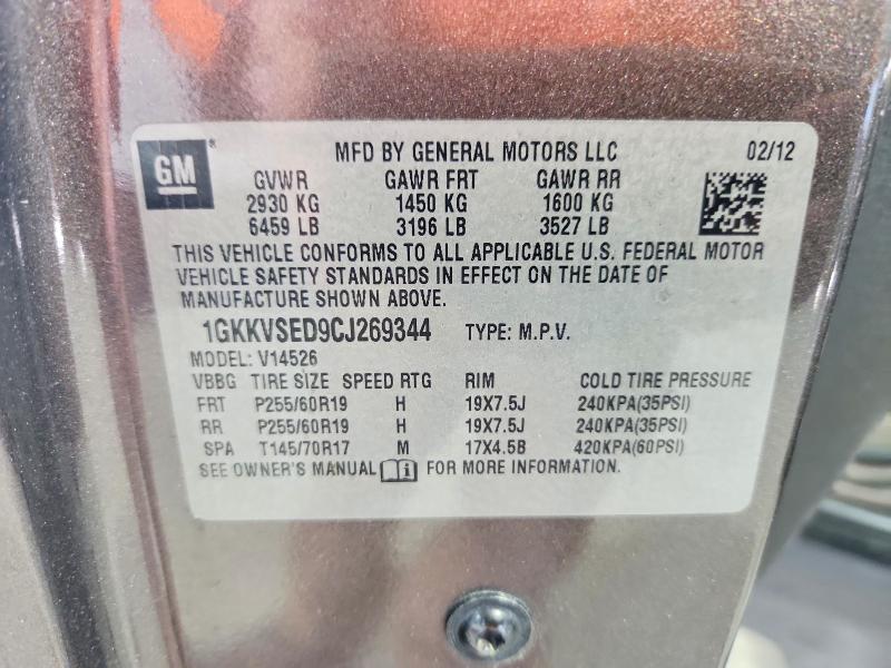 Aukcja sprzedaży 2012 Gmc Acadia, vin: 1GKKVSED9CJ269344, numer aukcji: 42075686