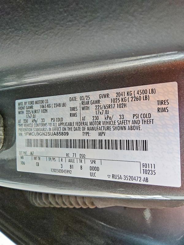 Продаж на аукціоні авто 2025 Ford Escape, vin: 1FMCU9GN2SUA85809, номер лоту: 47194706